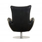 43" Black Contemporary Leather Lounge Chair By Homeroots | Accent Chairs | Modishstore - 4
