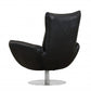 43" Black Contemporary Leather Lounge Chair By Homeroots | Accent Chairs | Modishstore - 5