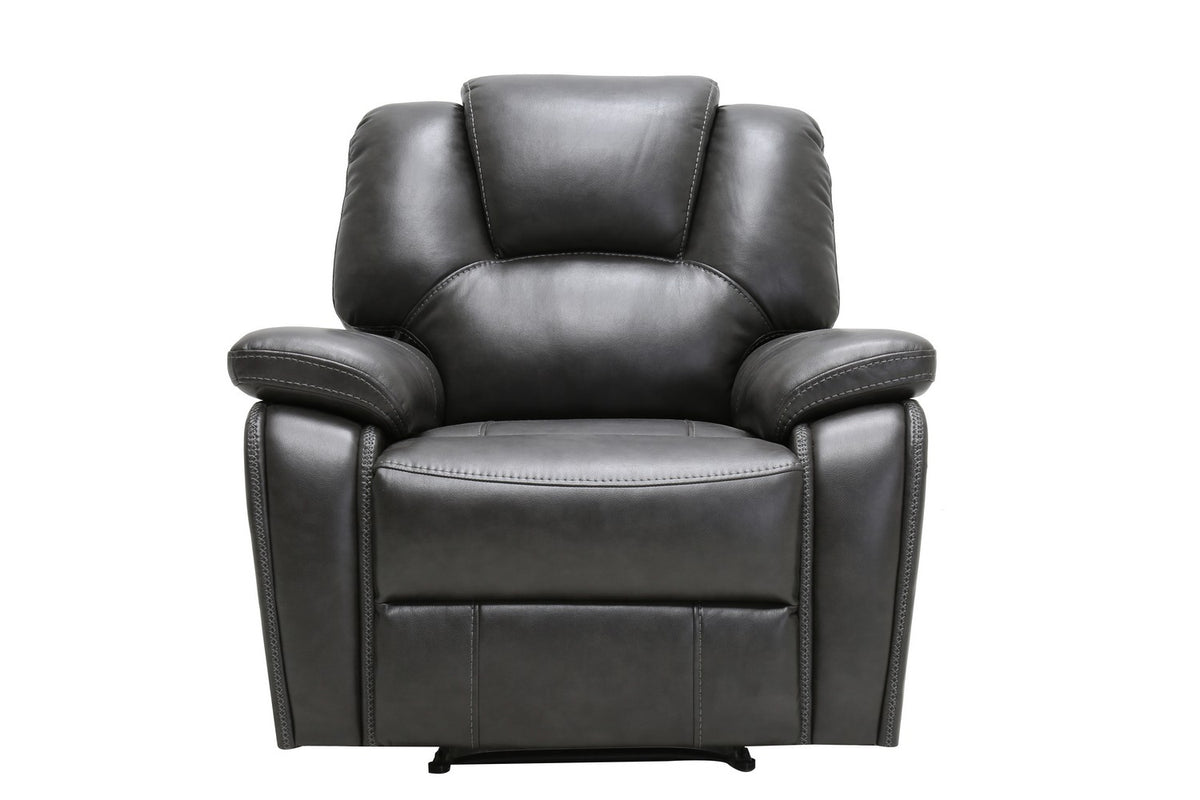 40" Grey Contemporary Leather Reclining Chair By Homeroots | Recliners | Modishstore