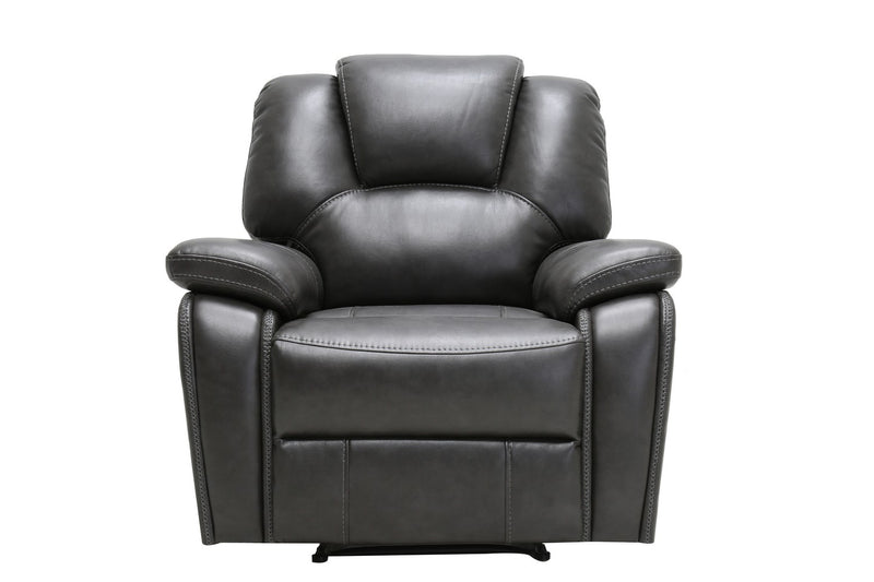 40" Grey Contemporary Leather Reclining Chair By Homeroots | Recliners | Modishstore