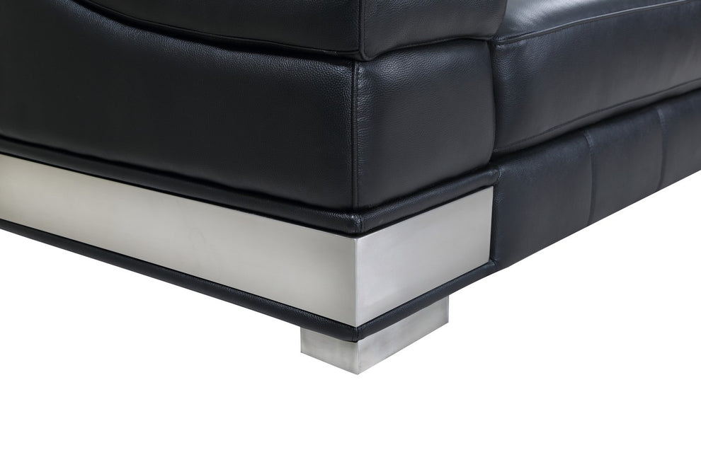 31to 39" Modern Black Leather Sofa By Homeroots | Sofas | Modishstore - 5