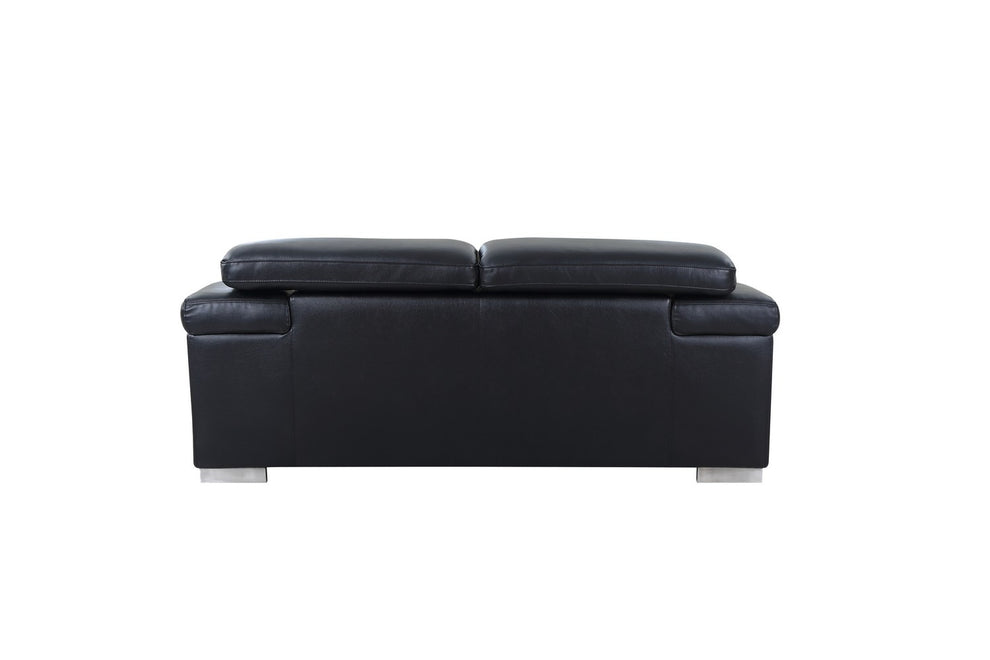 31to 39" Modern Black Leather Loveseat By Homeroots | Loveseats | Modishstore - 5