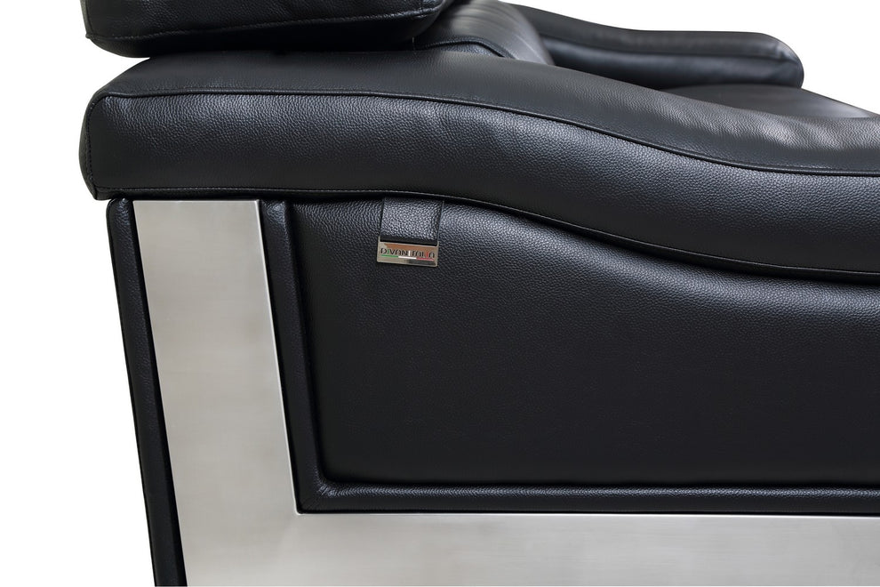 31to 39" Modern Black Leather Loveseat By Homeroots | Loveseats | Modishstore - 6