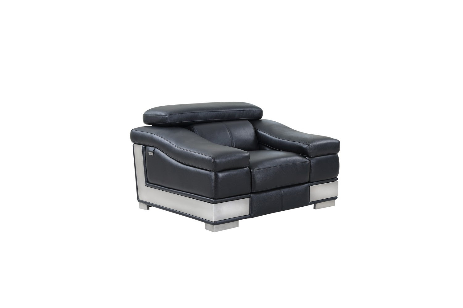 31" to 39" Black Modern Leather Chair By Homeroots | Accent Chairs | Modishstore