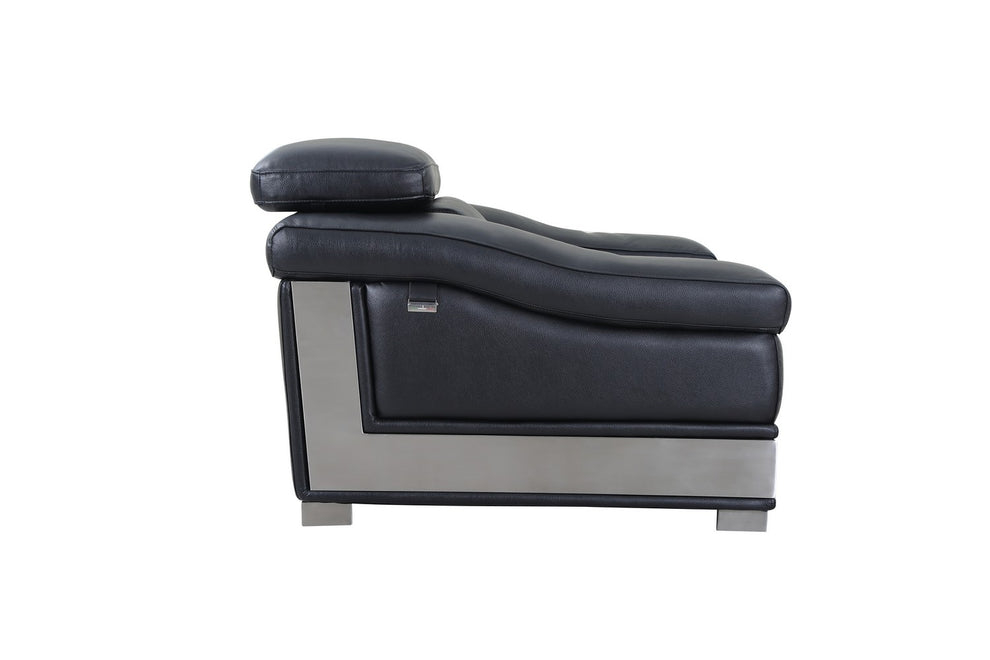 31" to 39" Black Modern Leather Chair By Homeroots | Accent Chairs | Modishstore - 3