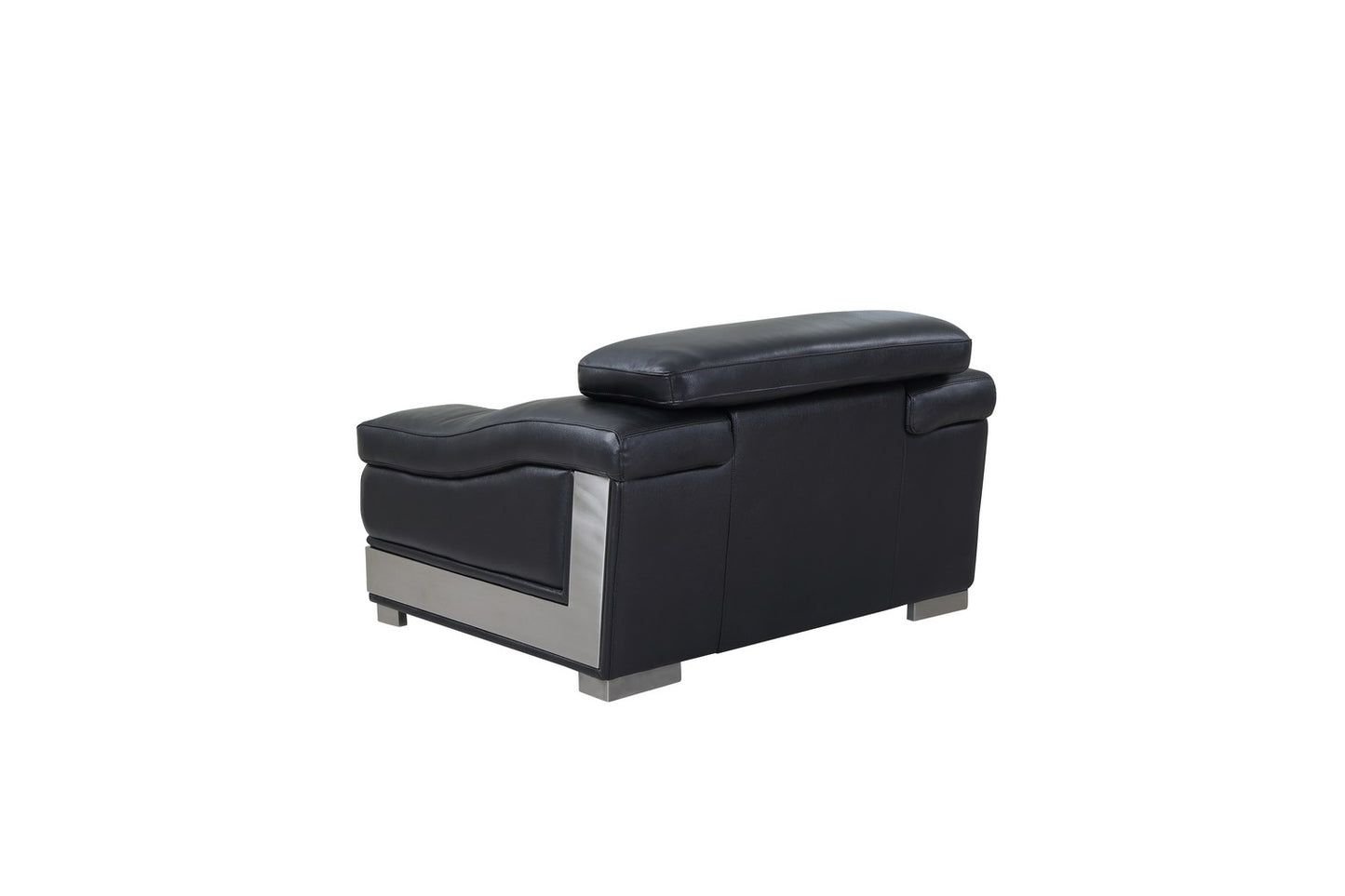 31" to 39" Black Modern Leather Chair By Homeroots | Accent Chairs | Modishstore - 4