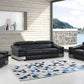 117" Modern Black Leather Sofa Set By Homeroots | Sofa Set | Modishstore