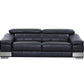 117" Modern Black Leather Sofa Set By Homeroots | Sofa Set | Modishstore - 2