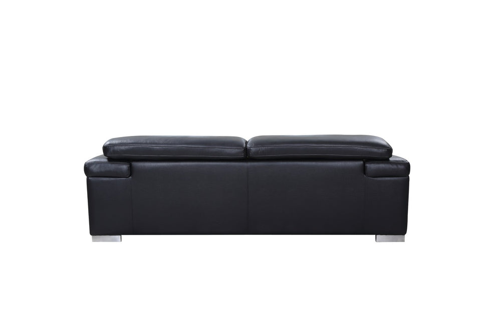 117" Modern Black Leather Sofa Set By Homeroots | Sofa Set | Modishstore - 4