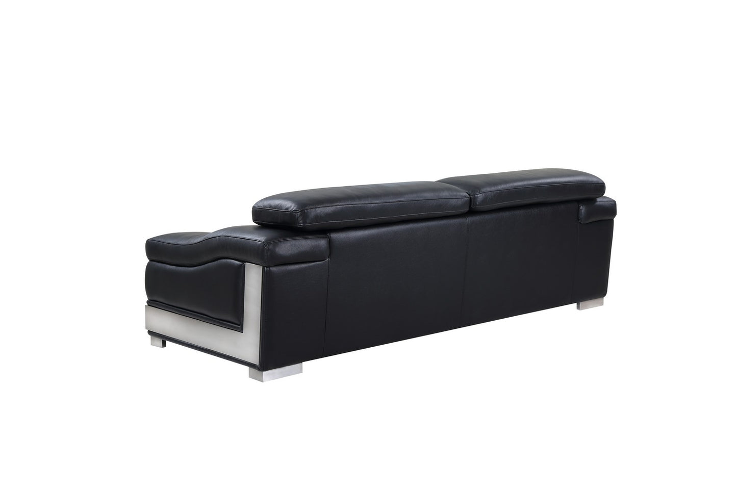 117" Modern Black Leather Sofa Set By Homeroots | Sofa Set | Modishstore - 5