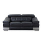 117" Modern Black Leather Sofa Set By Homeroots | Sofa Set | Modishstore - 6
