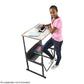 AlphaBetter Adjustable-Height Stand-Up Desk, 28 x 20" Premium or Dry Erase Top and Swinging Footrest Bar - Gray By Safco | Desks | Modishstore - 3