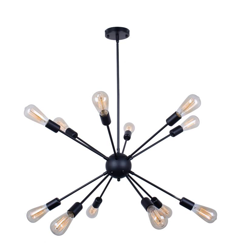 Sarita Sputnik 12 Lights Farmhouse Pendant Light Black Color By Ele Light & Decor | Chandeliers |  Modishstore 