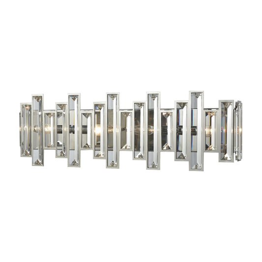 Crystal Heights 4-Light Vanity Sconce in Polished Chrome with Clear Crystal ELK Lighting | Sconces | Modishstore