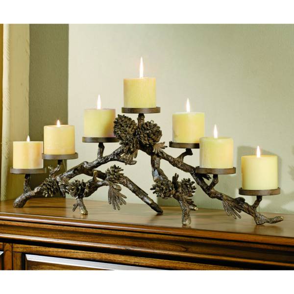 Pinecone Mantlepiece Candleholder By SPI Home | Candle Holders | Modishstore