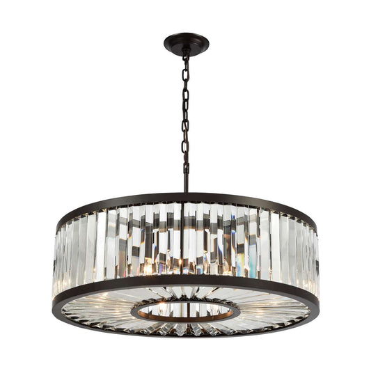 Palacial 9-Light Chandelier in Oil Rubbed Bronze with Clear Crystal | Chandeliers | Modishstore