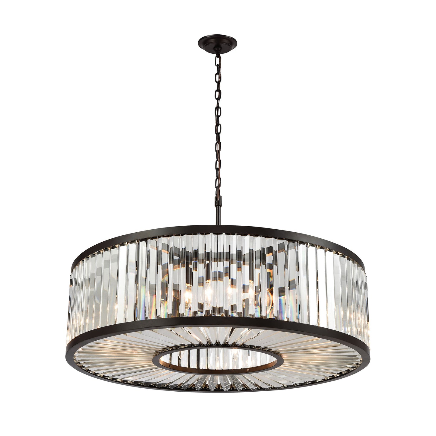Palacial 11-Light Chandelier in Oil Rubbed Bronze with Clear Crystal ELK Lighting | Chandeliers | Modishstore