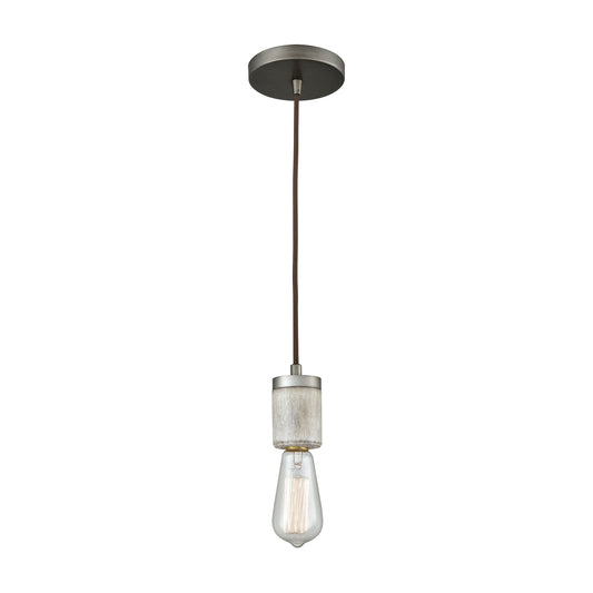 Socketholder 1-Light Mini Pendant in Weathered Zinc ELK Lighting | Pendant Lamps | Modishstore