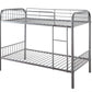 Gunmetal Metal Twin Over Twin Bunk Bed By Homeroots | Beds | Modishstore - 2