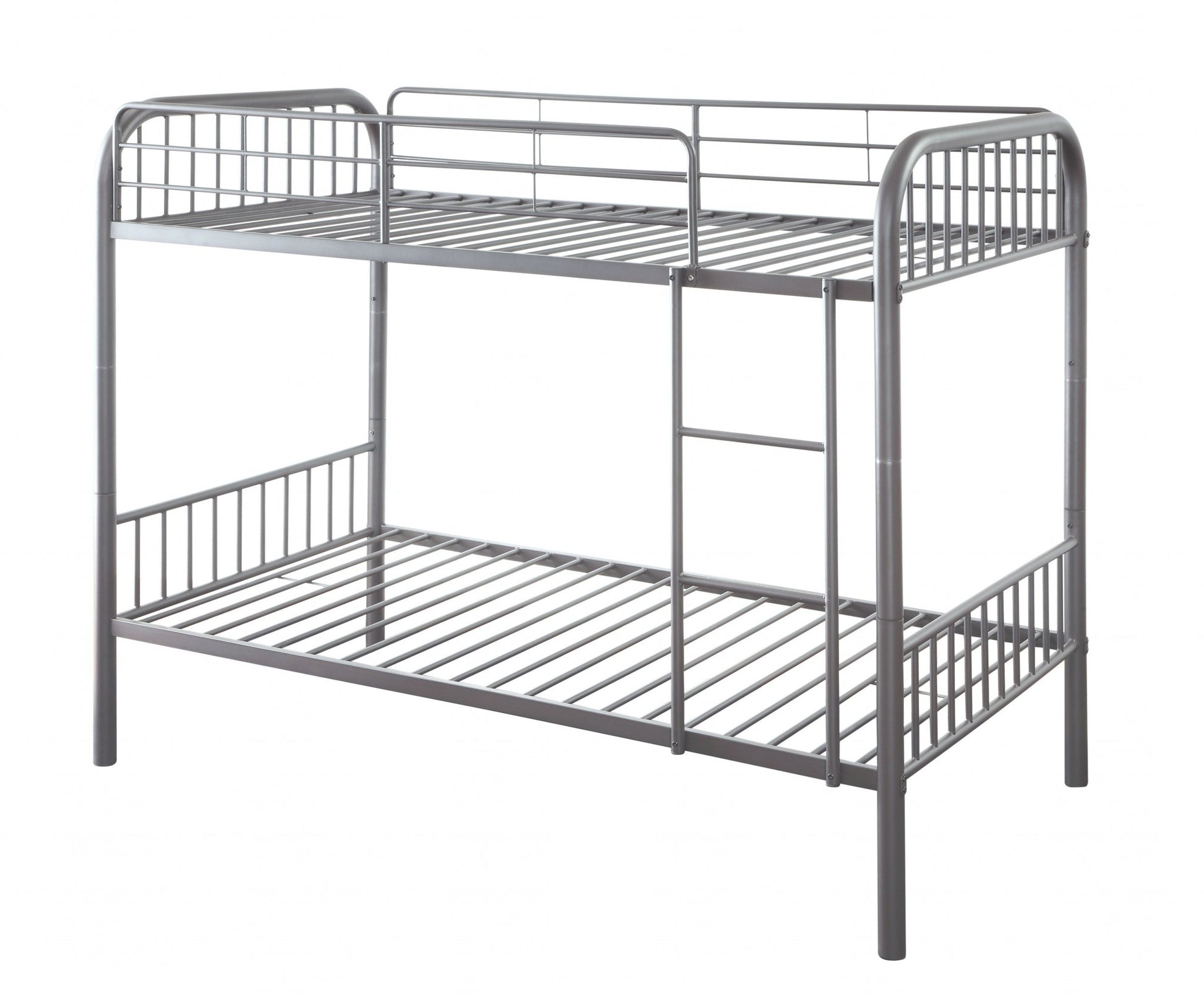 Gunmetal Metal Twin Over Twin Bunk Bed By Homeroots | Beds | Modishstore - 2