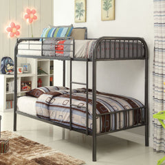 Gunmetal Metal Twin Over Twin Bunk Bed By Homeroots