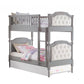 Twin Over Twin Antique Gray And Pearl Pu Bunk Bed By Homeroots | Beds | Modishstore