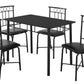 Black Metal Foam Polyurethane Leather Look Polyes 5Pcs Dining Set By Homeroots | Dining Sets | Modishstore - 2