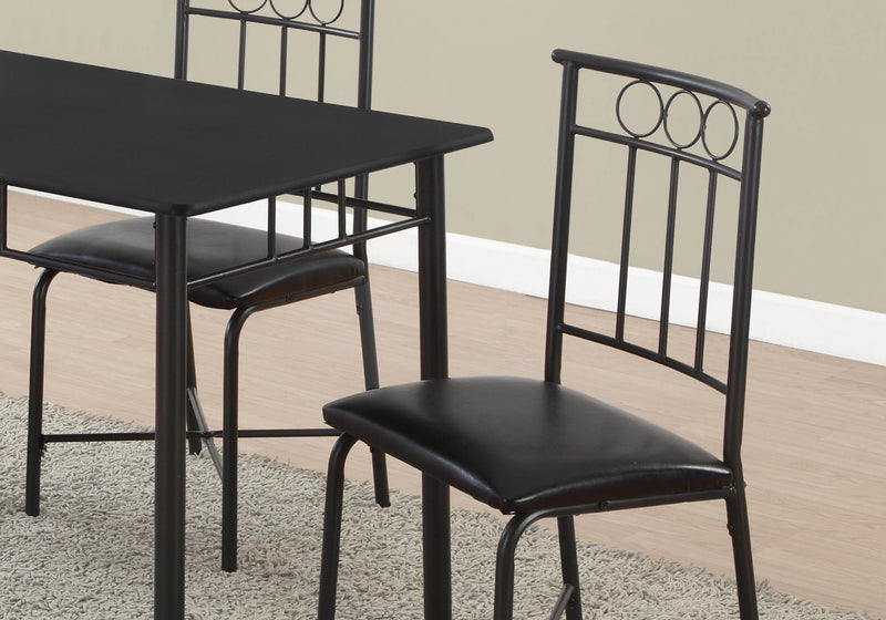 Black Metal Foam Polyurethane Leather Look Polyes 5Pcs Dining Set By Homeroots | Dining Sets | Modishstore