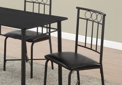 Black Metal Foam Polyurethane Leather Look Polyes 5Pcs Dining Set By Homeroots
