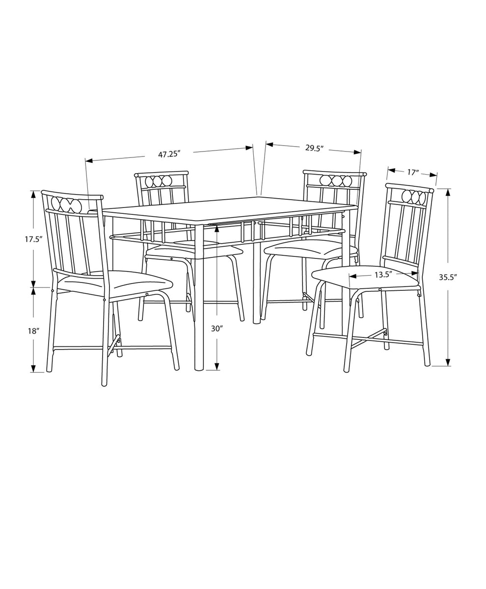 Cappuccino Microfiber Foam And Mdf 5Pcs Dining Set By Homeroots | Dining Sets | Modishstore - 3