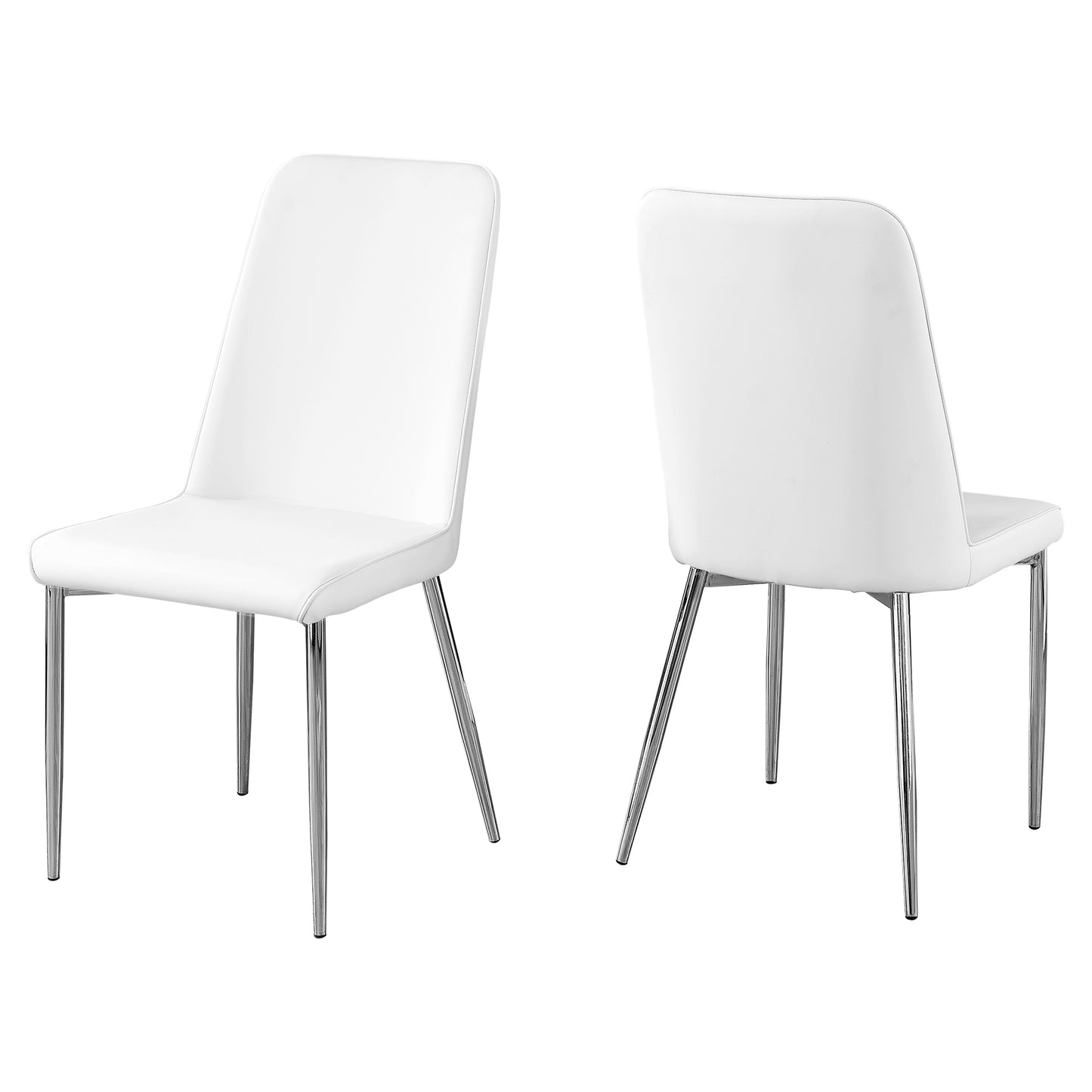 White Foam Metal Leather Look Dining Chairs 2Pcs By Homeroots - 332575 | Dining Chairs | Modishstore - 2