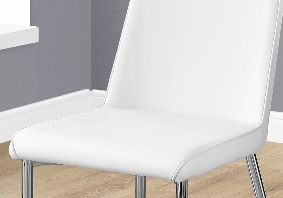 White Foam Metal Leather Look Dining Chairs 2Pcs By Homeroots - 332575 | Dining Chairs | Modishstore