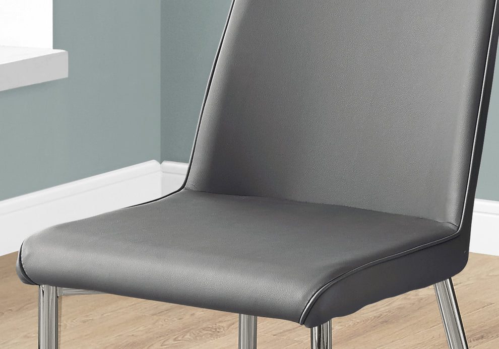 White Foam Metal Leather Look Dining Chairs 2Pcs By Homeroots - 332575 | Dining Chairs | Modishstore - 10