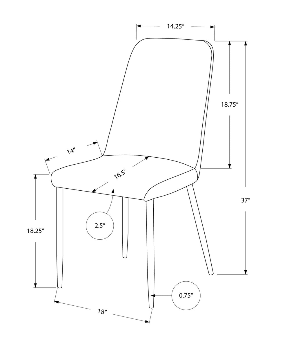 White Foam Metal Leather Look Dining Chairs 2Pcs By Homeroots - 332575 | Dining Chairs | Modishstore - 11