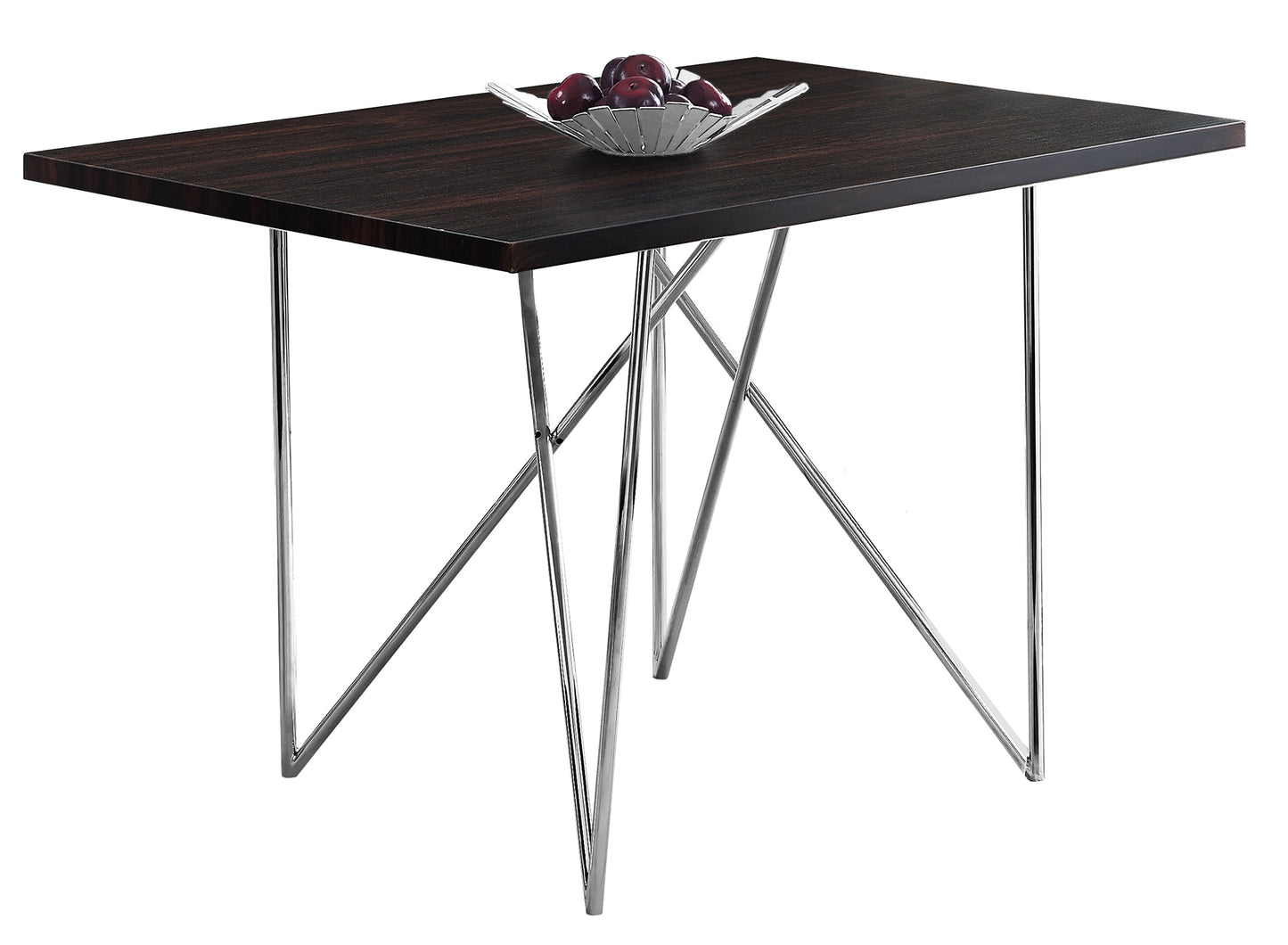 Cappuccino Hollow Core Particle Board Metal Dining Table By Homeroots | Dining Tables | Modishstore - 2