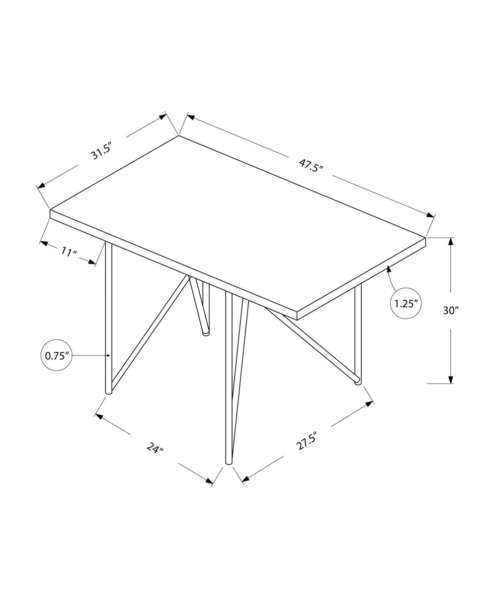 Cappuccino Hollow Core Particle Board Metal Dining Table By Homeroots | Dining Tables | Modishstore - 3