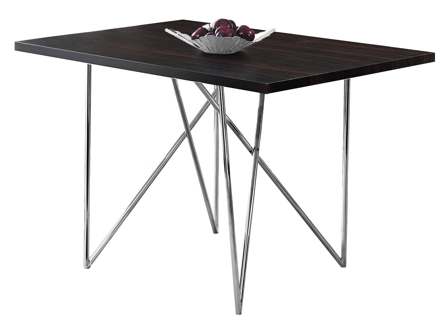 Cappuccino Hollow Core Particle Board Metal Dining Table By Homeroots | Dining Tables | Modishstore - 4