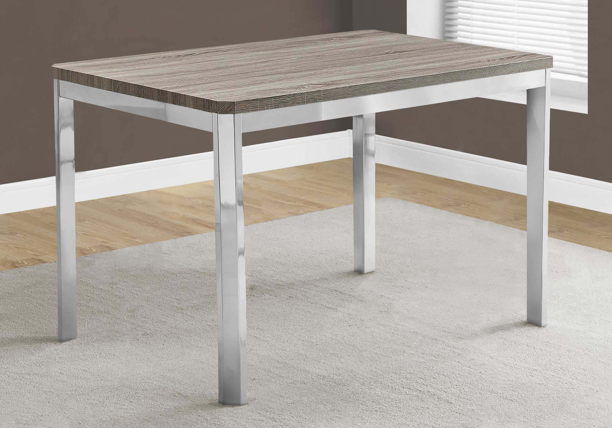 White Particle Board Metal Dining Table By Homeroots - 332581 | Dining Tables | Modishstore - 6
