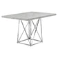 Grey Particle Board And Chrome Metal Dining Table By Homeroots | Dining Tables | Modishstore - 2