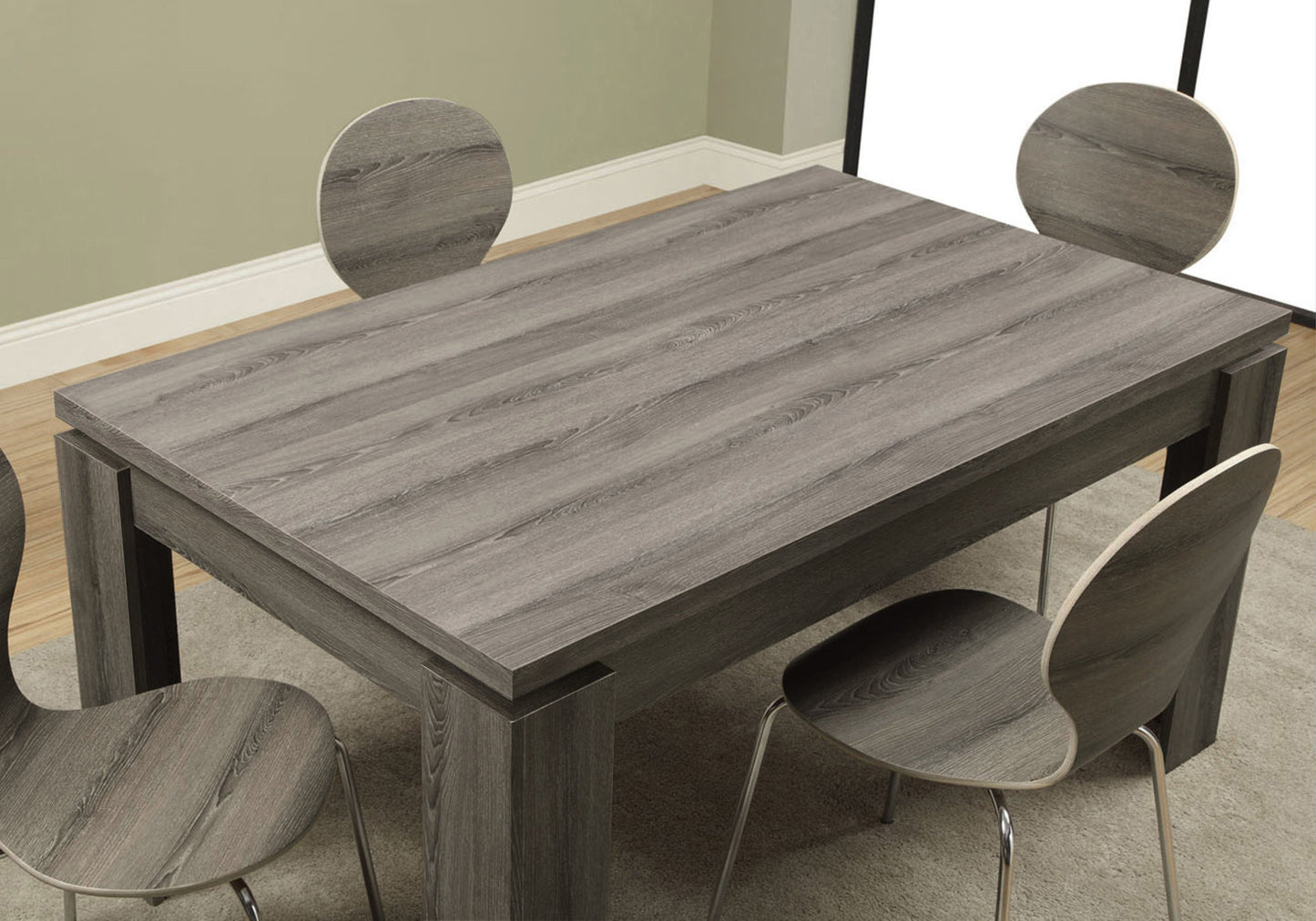 Dark Taupe Particle Board Hollow Core And Mdf Dining Table By Homeroots | Dining Tables | Modishstore - 2