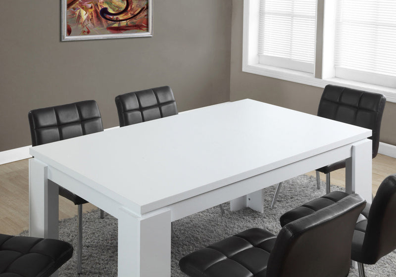 White Particle Board Hollow Core And Mdf Dining Table By Homeroots | Dining Tables | Modishstore