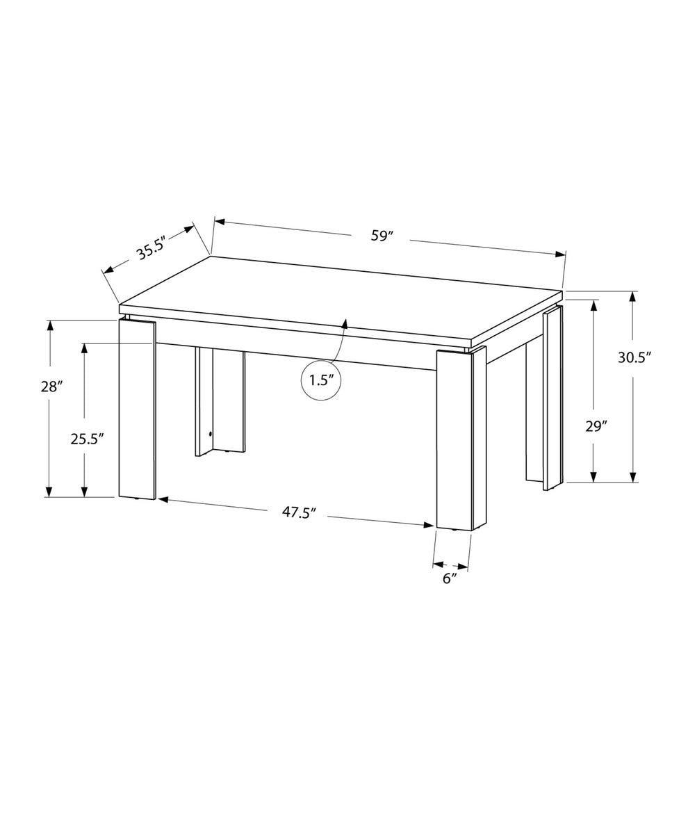 White Particle Board Hollow Core And Mdf Dining Table By Homeroots | Dining Tables | Modishstore - 3