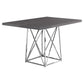 Grey Particle Board Ad Chrome Metal Dining Table By Homeroots | Dining Tables | Modishstore