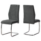 Two 77.5" Velvet Chrome Metal And Foam Dining Chairs By Homeroots | Dining Chairs | Modishstore - 7