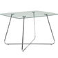 31" Chrome Metal And Clear Tempered Glass Dining Table By Homeroots | Dining Tables | Modishstore