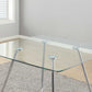 31" Chrome Metal And Clear Tempered Glass Dining Table By Homeroots | Dining Tables | Modishstore - 2