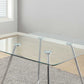 31" Chrome Metal And Clear Tempered Glass Dining Table By Homeroots | Dining Tables | Modishstore