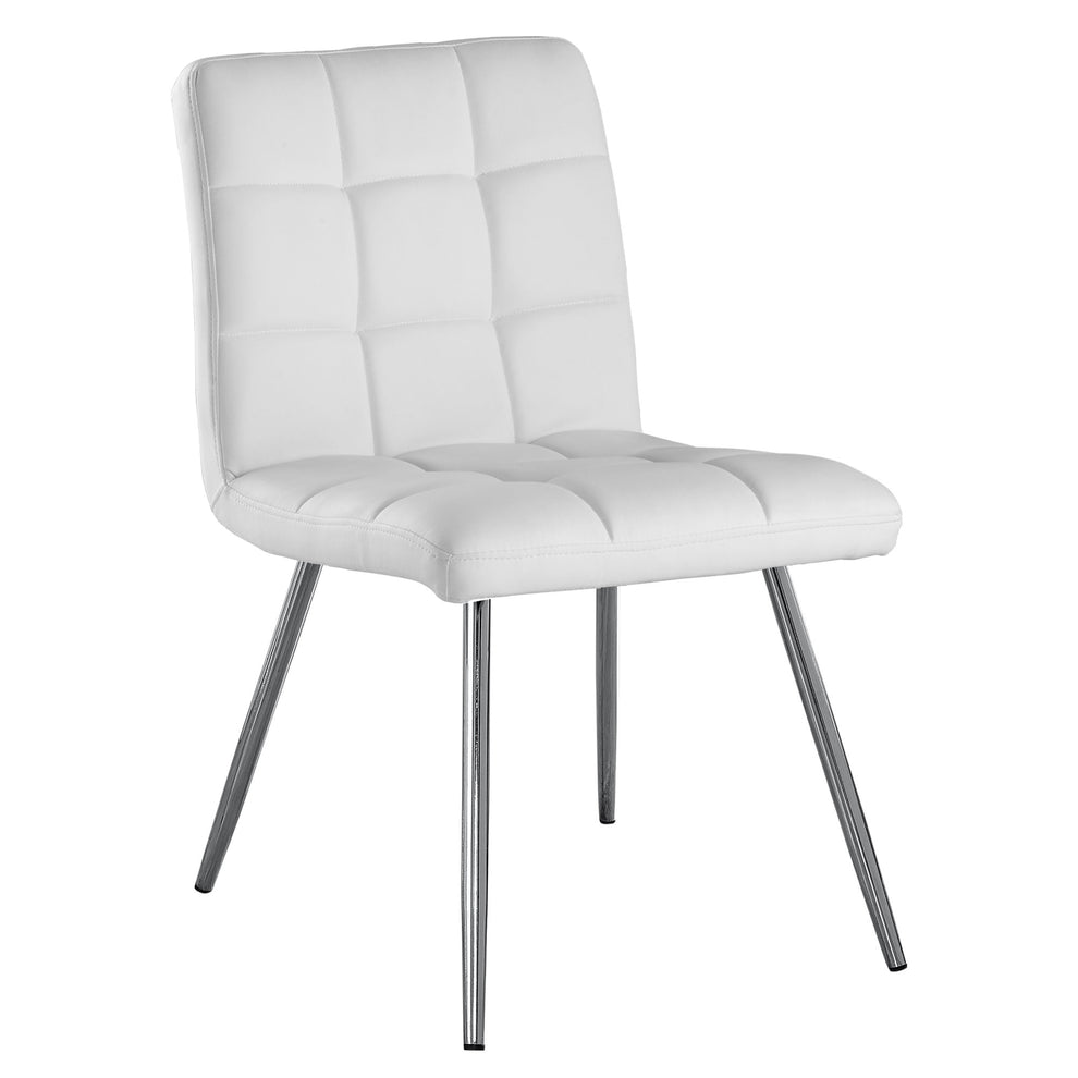 White Foam Metal Polyurethane Leather Look Dining Chairs 2Pcs By Homeroots | Dining Chairs | Modishstore - 2