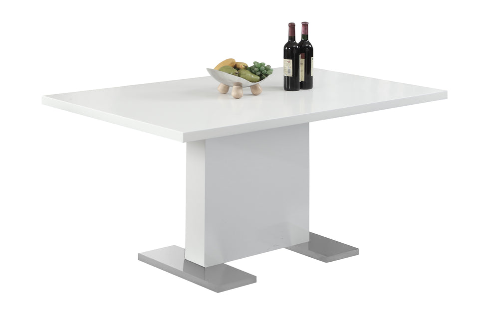 White Metal Dining Table By Homeroots | Dining Tables | Modishstore - 2