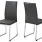 Set Of 2 Grey Faux Leather And Chrome Dining Chairs By Homeroots | Dining Chairs | Modishstore
